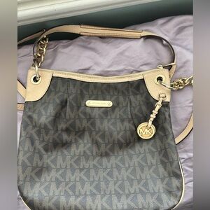 Michael Kors Tan and Brown Shoulder Bag with Signature Style